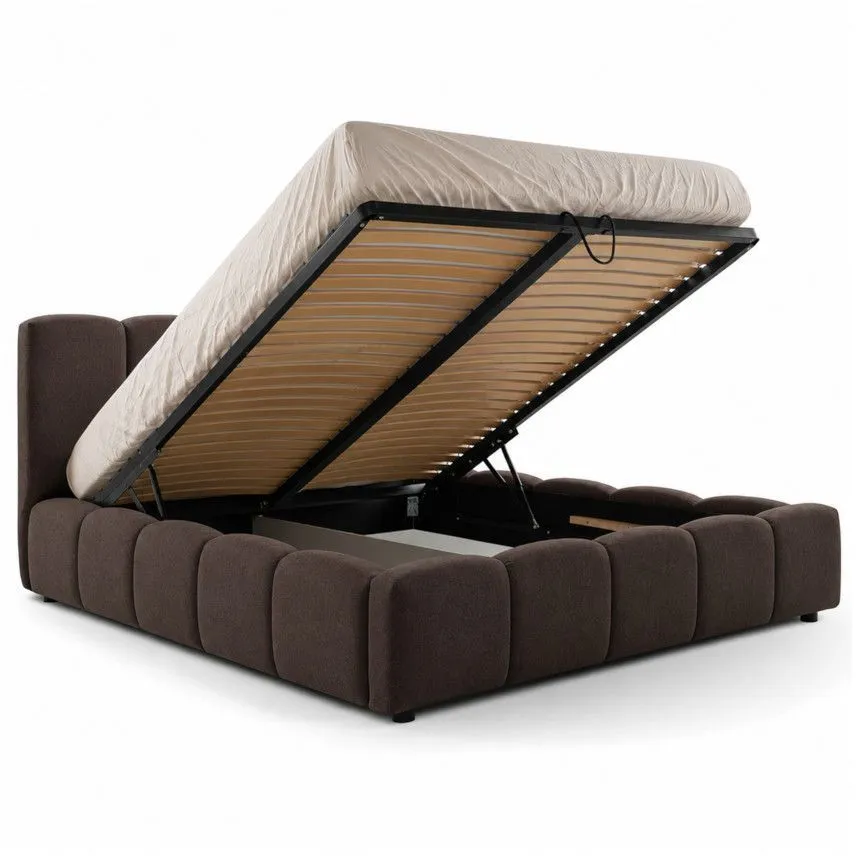 Pesukastiga voodi Nubia 160x200 tumepruun