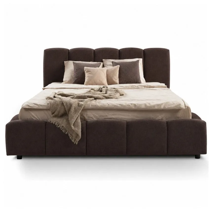 Pesukastiga voodi Nubia 160x200 tumepruun