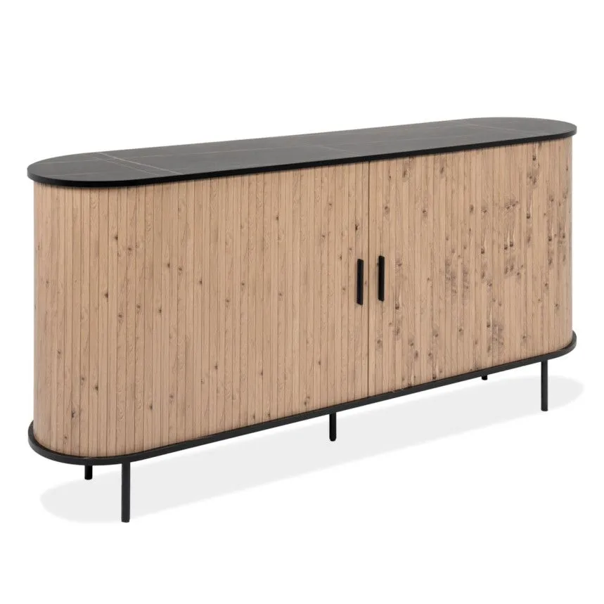 Kummut Kajsa 2u 160 tamm/must marmor