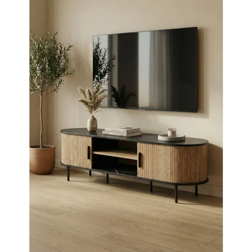 Tv-alus Kajsa 2u 160 tamm/must marmor
