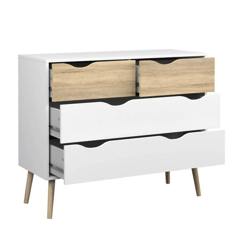 Kummut Delta 98.6x39 valge/tamm