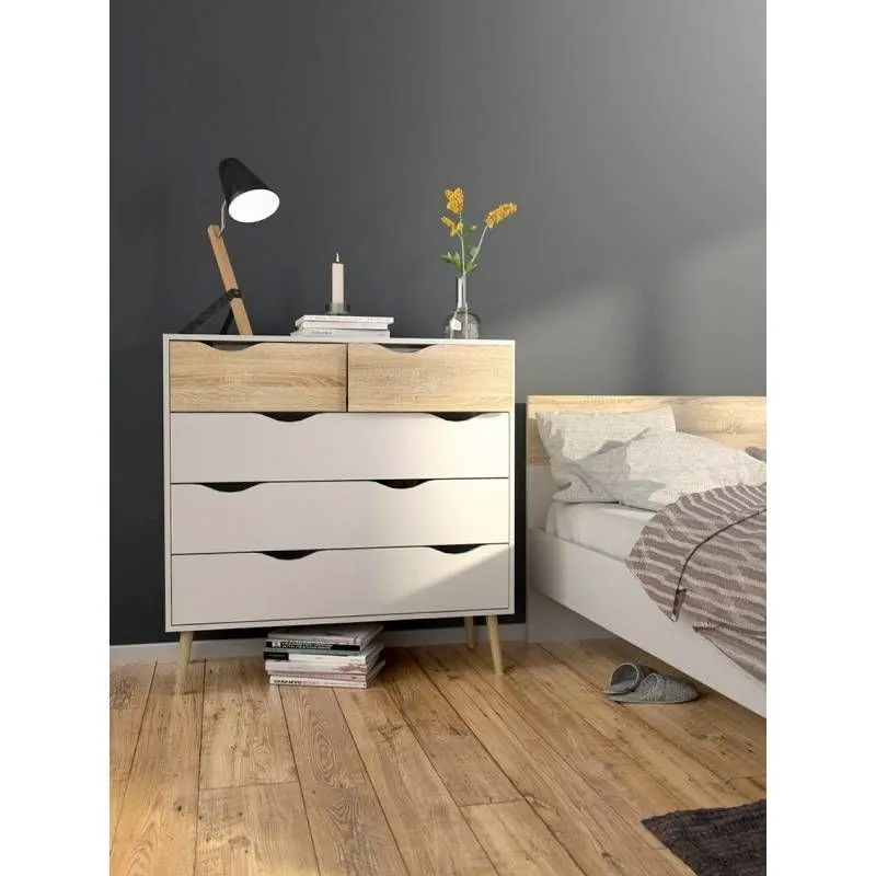 Kummut Delta 98.6x39 valge/tamm