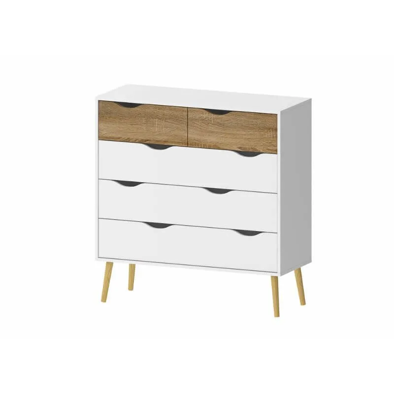 Kummut Delta 98.6x39 valge/tamm