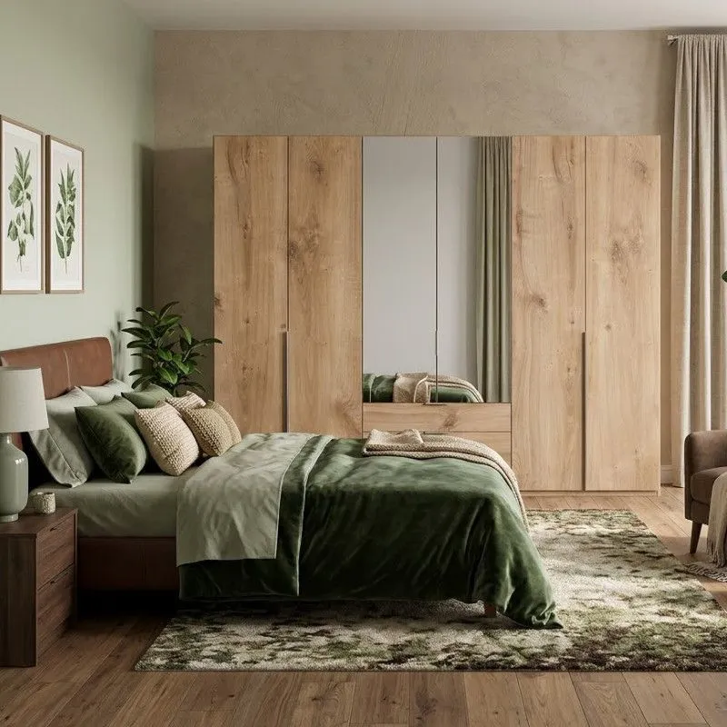 Riidekapp New York A 6u2s+peegel 270 tammeplank