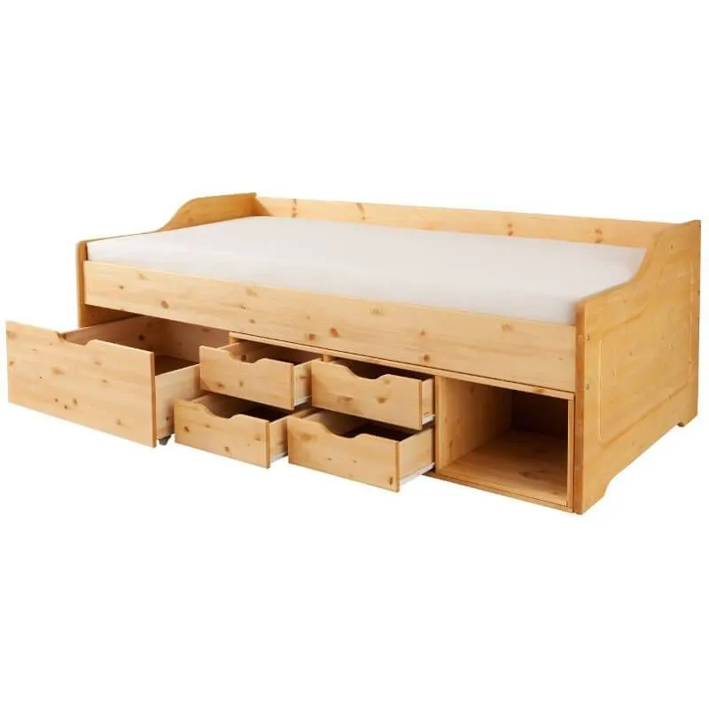 Voodi Pelle 90x200 cm lakitud puit