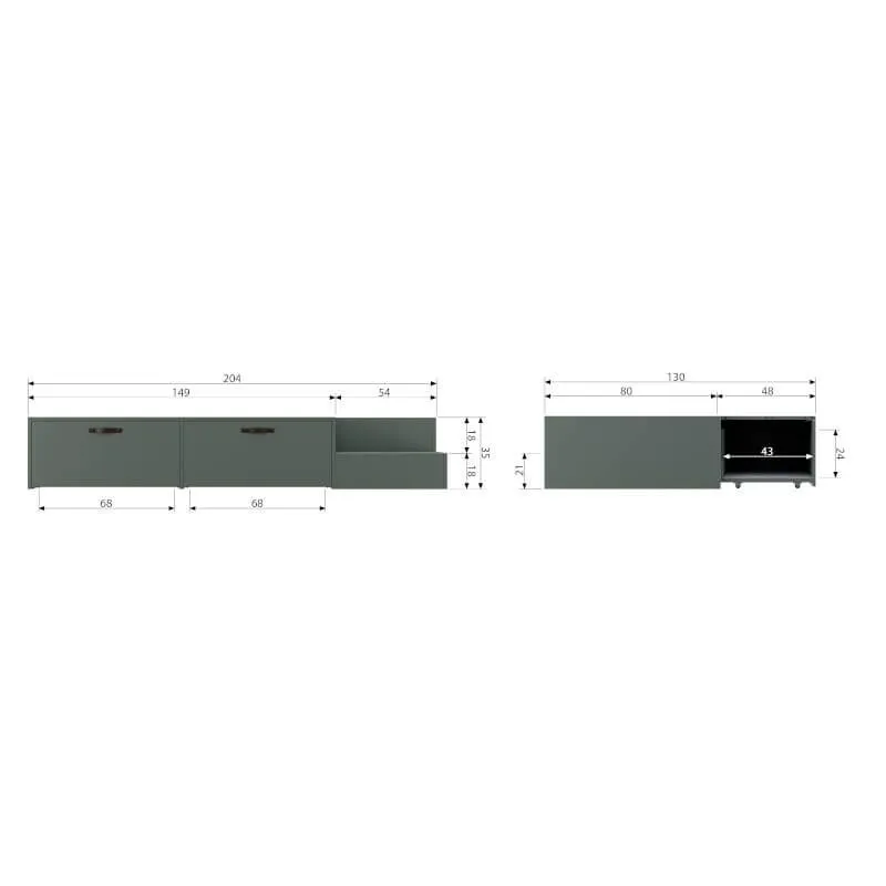 WOOOD Voodi Stage 80x200 cm roheline