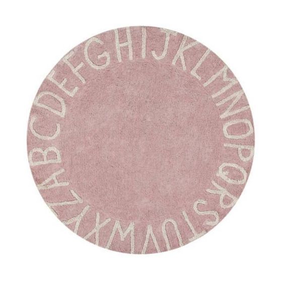 Lorena Canals puuvillane vaip ABC Vintage D150 cm roosa-valge