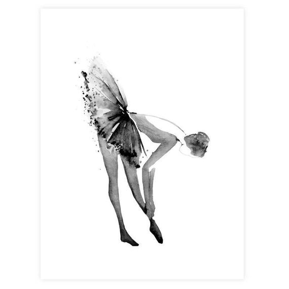 Poster Ballerina 30x40 valge
